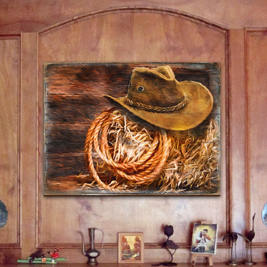 Cowboy Hat Handcrafted Wood Wall Art