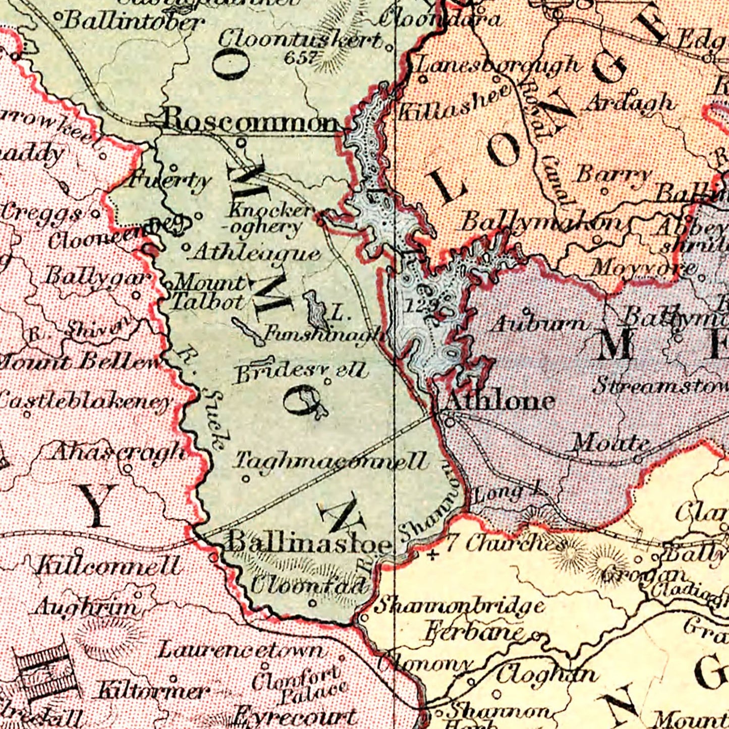 Vintage Map of Ireland, 1871