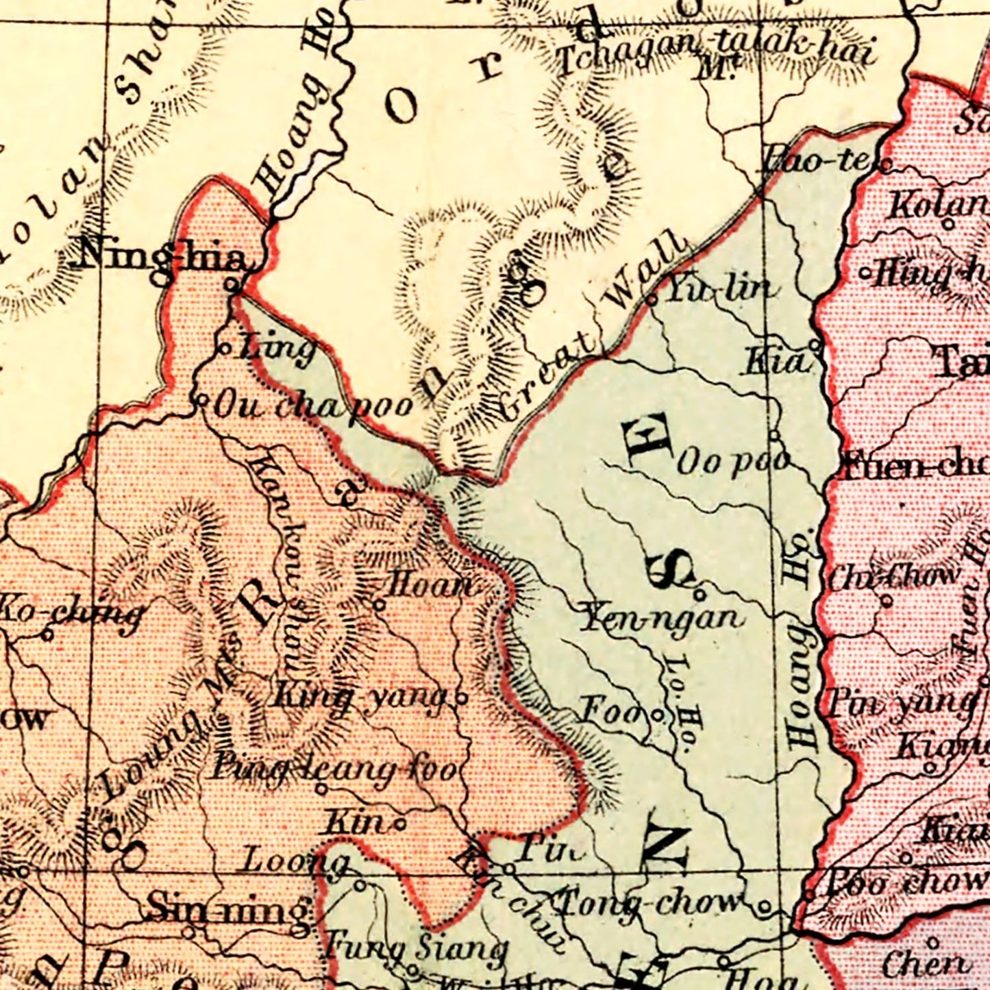 Vintage Map of China and Japan, 1871
