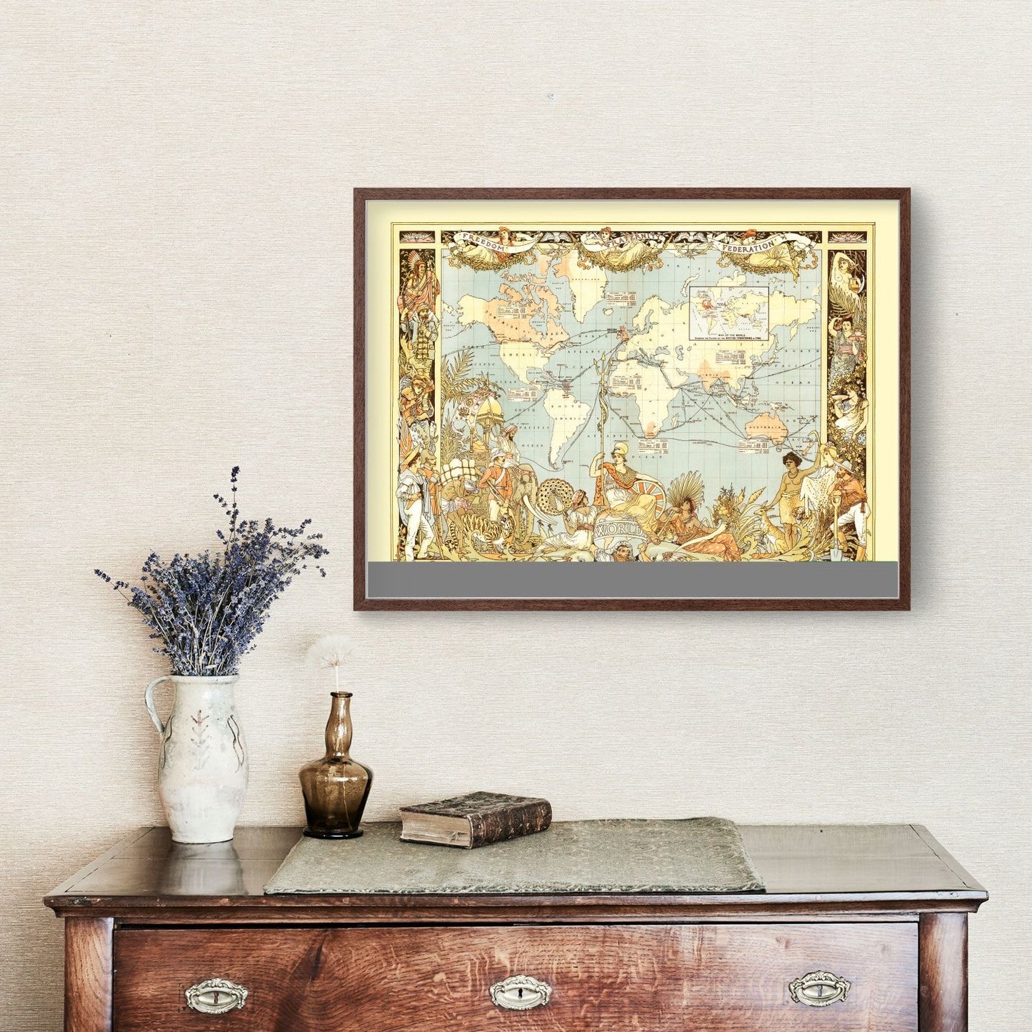 Vintage World Map, 1886