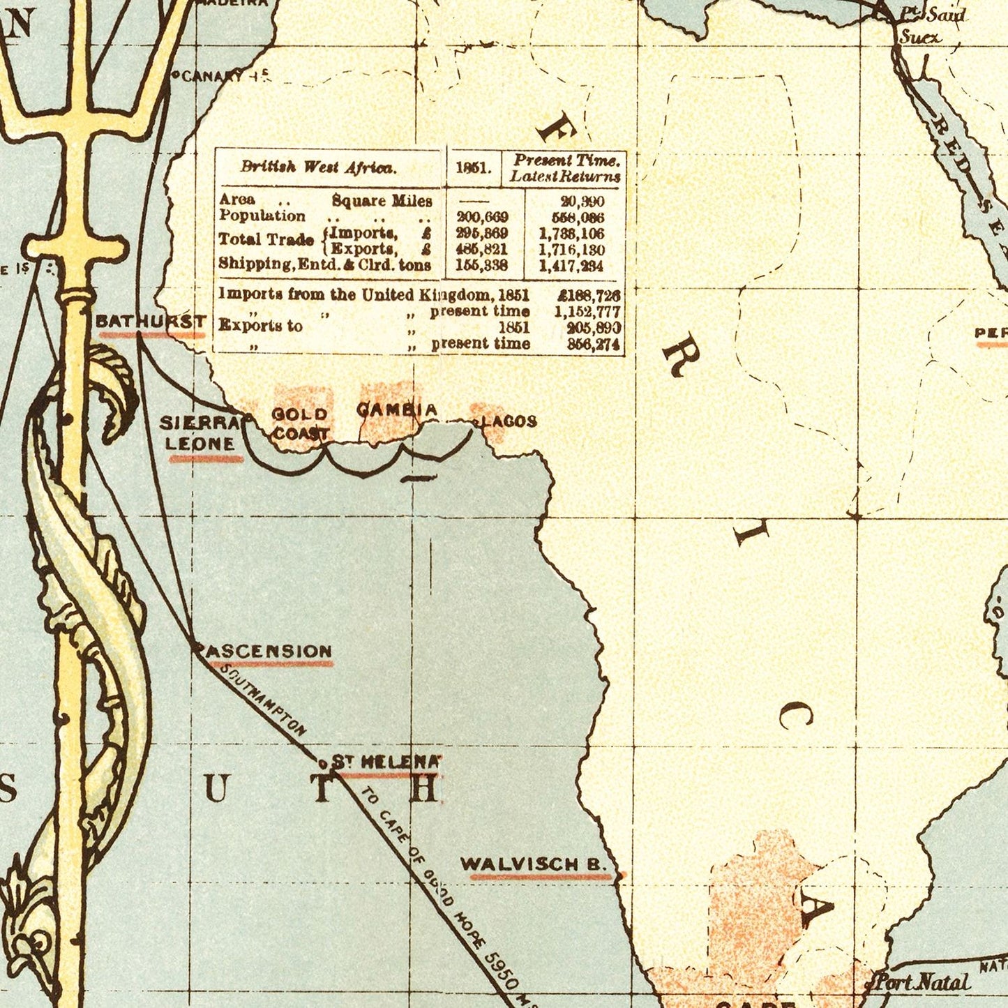Vintage World Map, 1886
