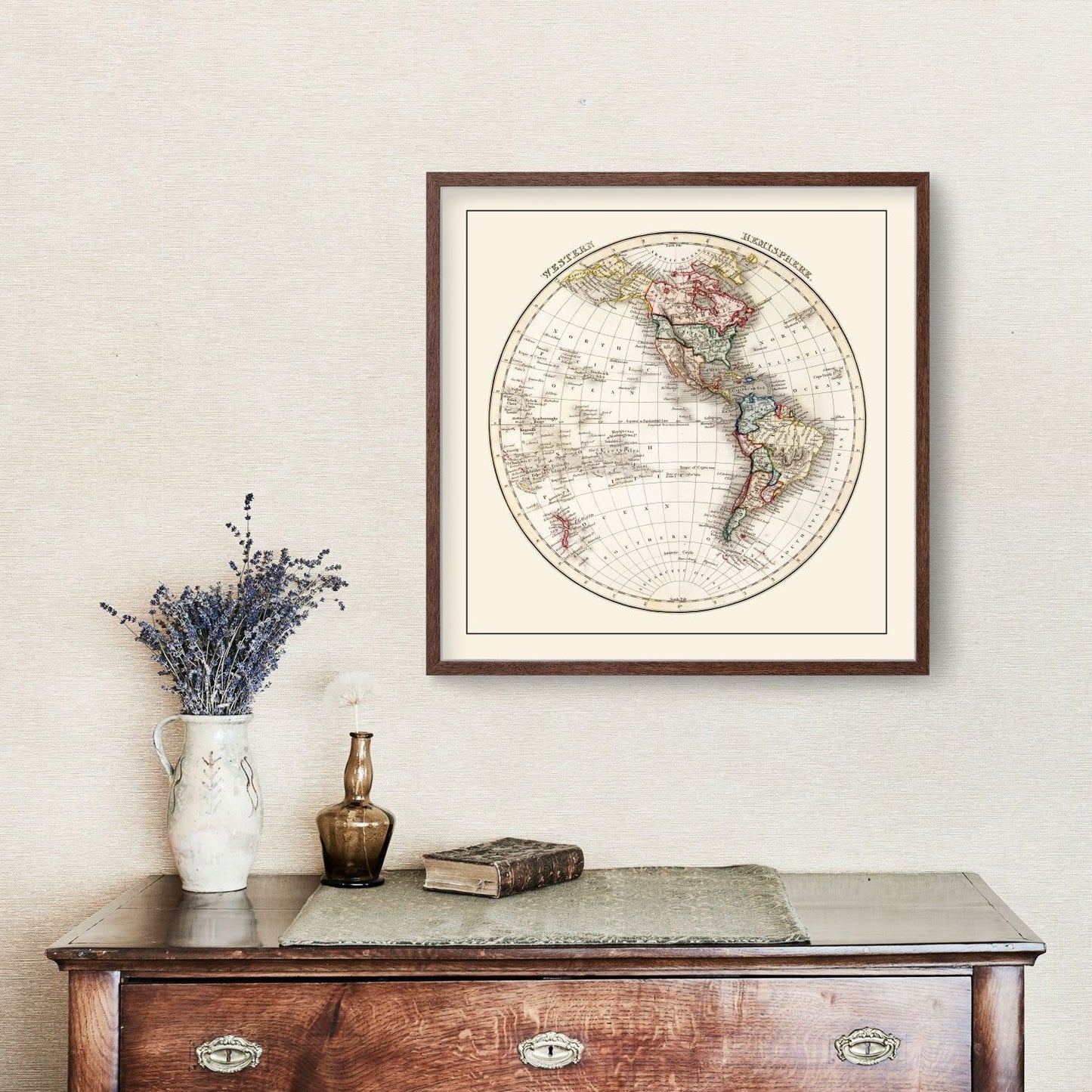 Vintage Western Hemisphere Map, 1832
