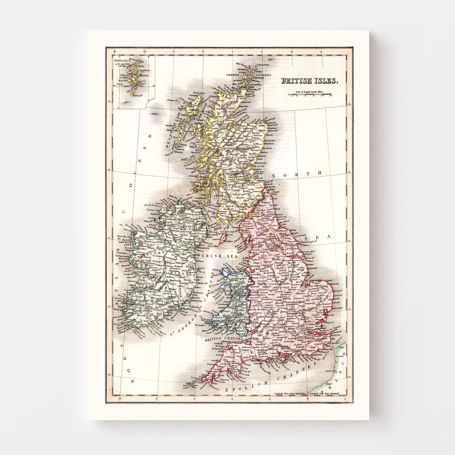 Vintage Map of the British Isles, 1832