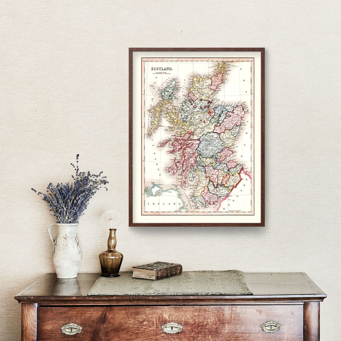 Vintage Map of Scotland, 1832