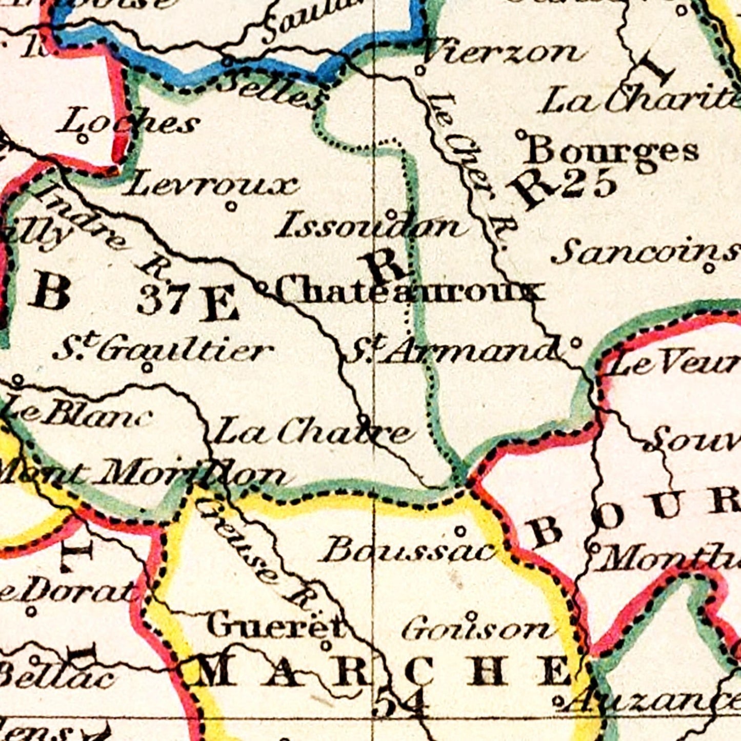 Vintage Map of France, 1832