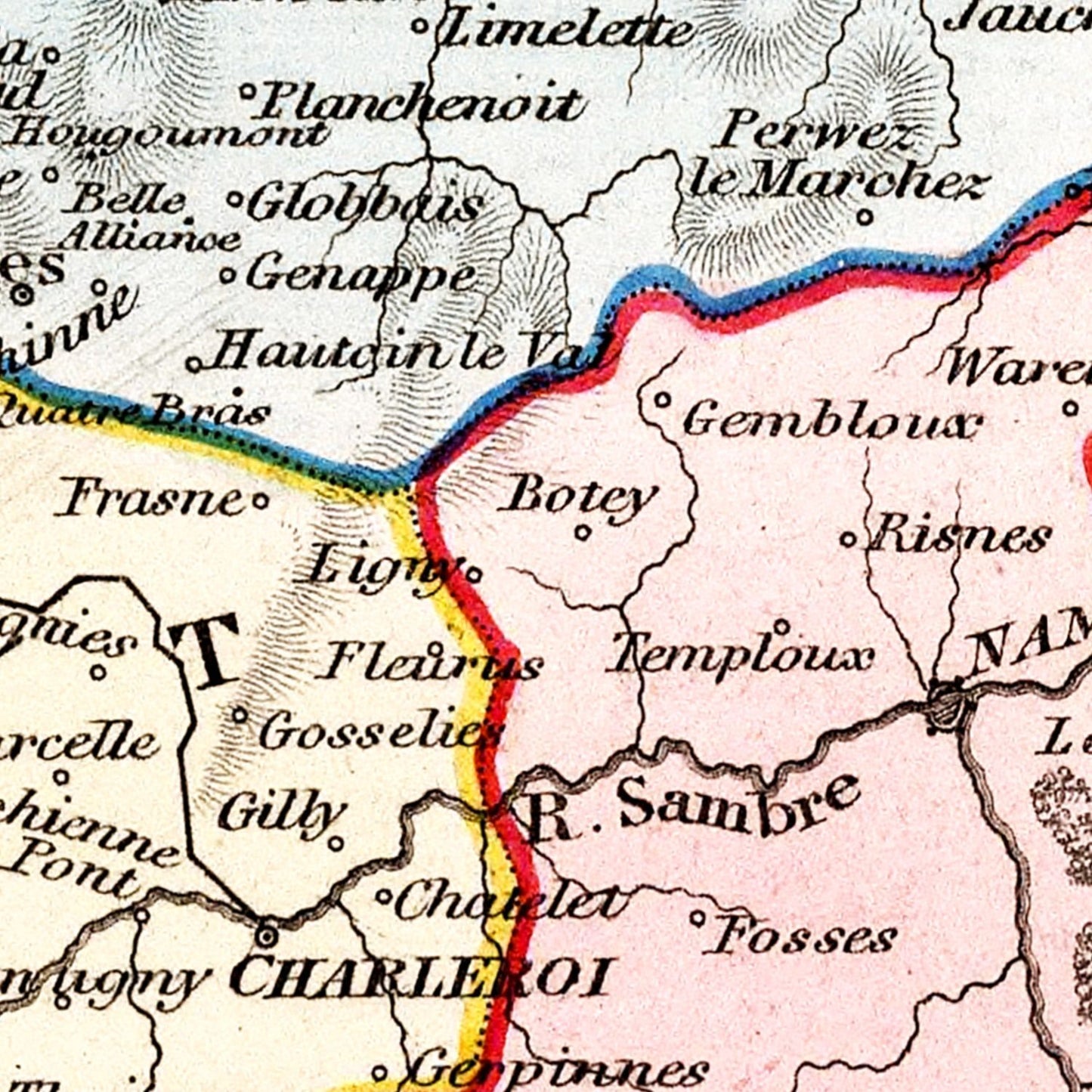 Vintage Map of Belgium, 1832 Wall Art
