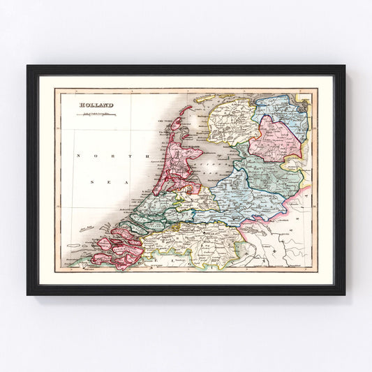vintage map of Holland, 1832