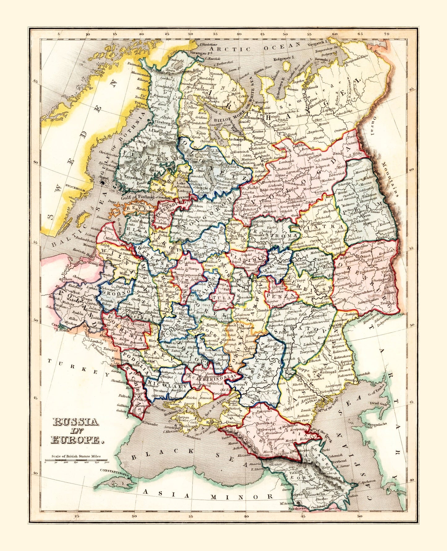 Vintage Map of Russia, 1832