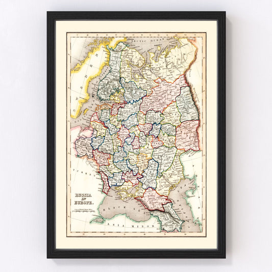 Vintage map of Russia, 1832