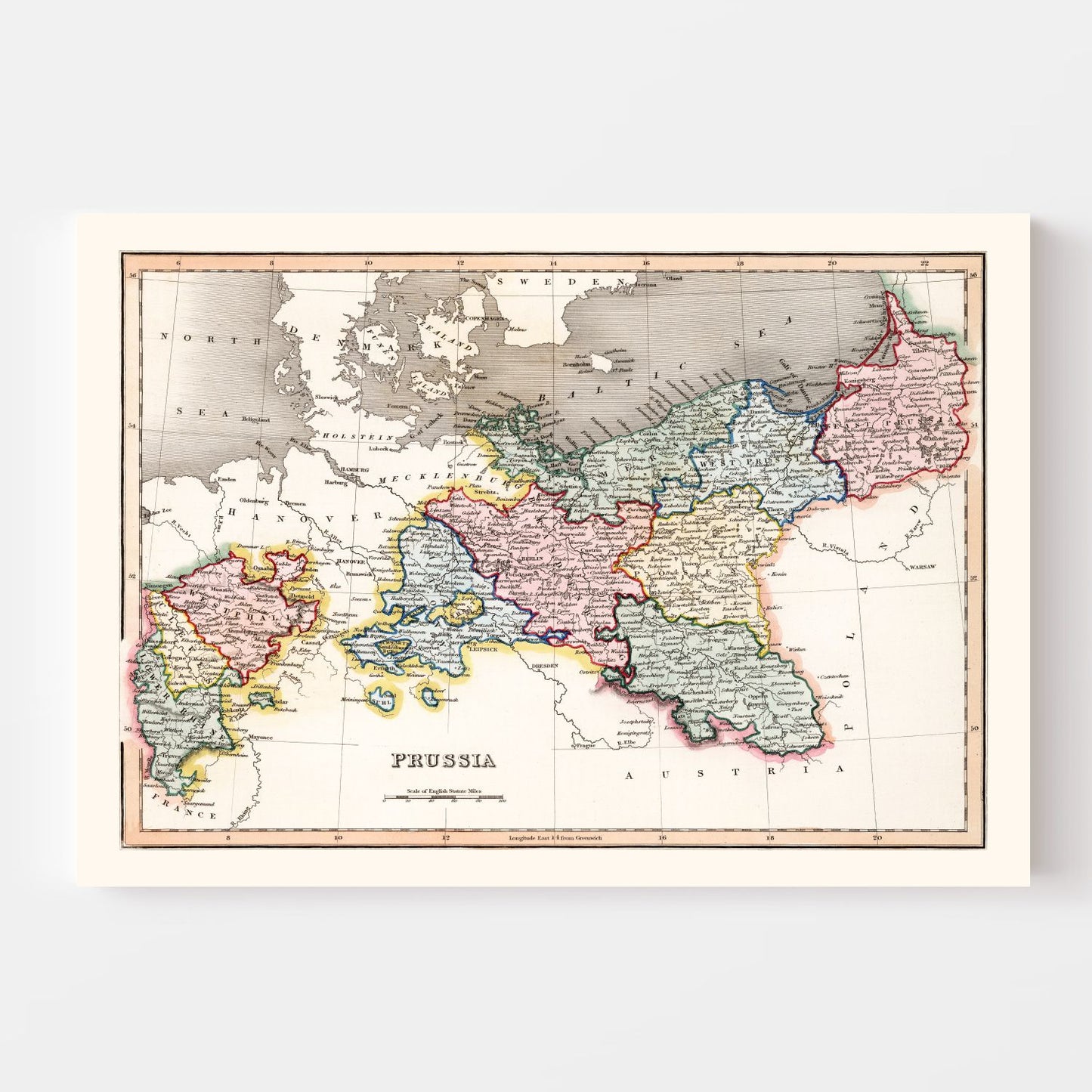 Vintage Map of Prussia, 1832