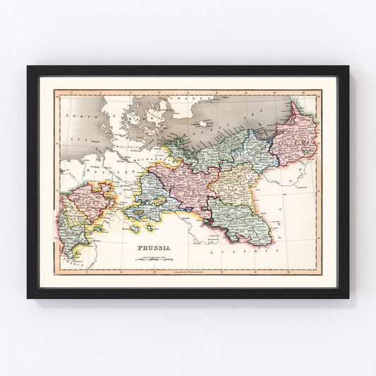 Vintage map of Prussia, 1832