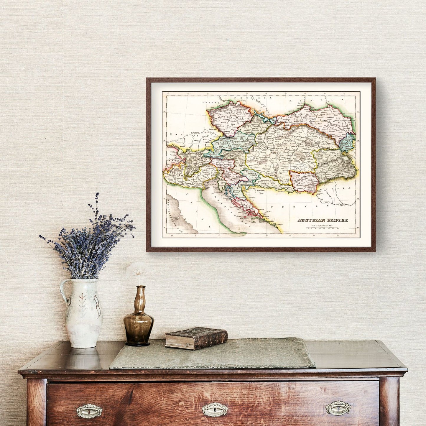 Vintage Map of the Austrian Empire, 1832