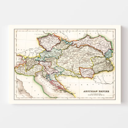 Vintage Map of the Austrian Empire, 1832