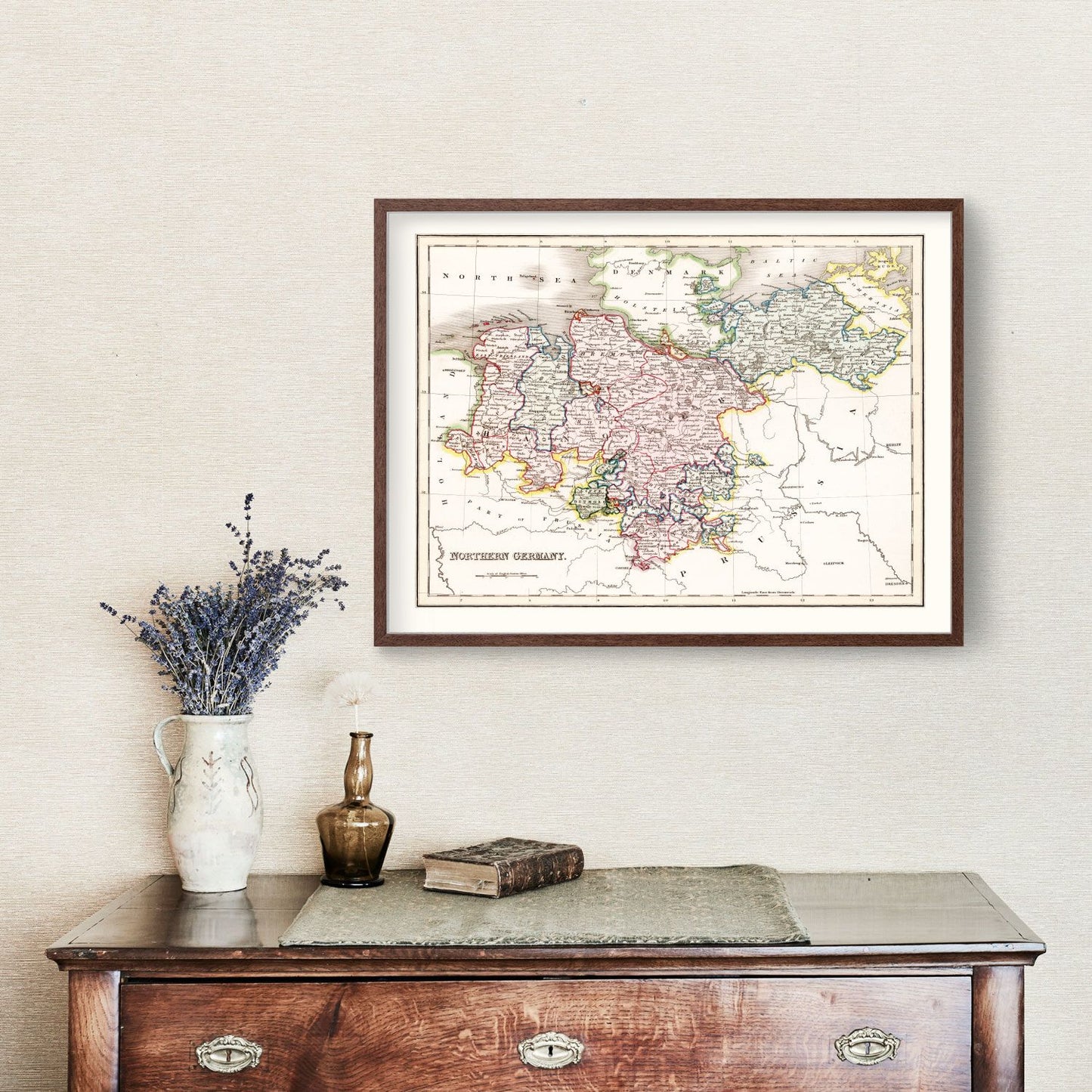 Vintage Map of Northern Germany, 1832