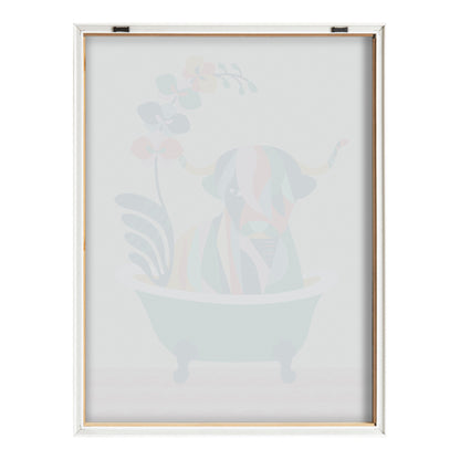 Blake Mid Century Modern Cow in Bathtub Framed Printed Glass by Rachel Lee of My Dream Wall