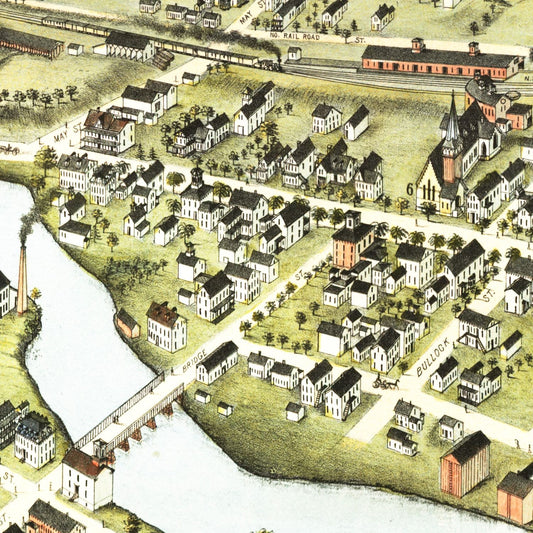 Vintage Map of Putnam, Connecticut, 1877