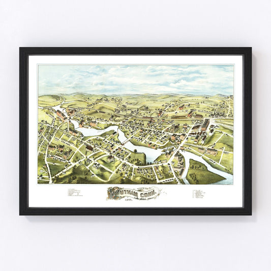 vintage map of Putnam, Connecticut, 1877
