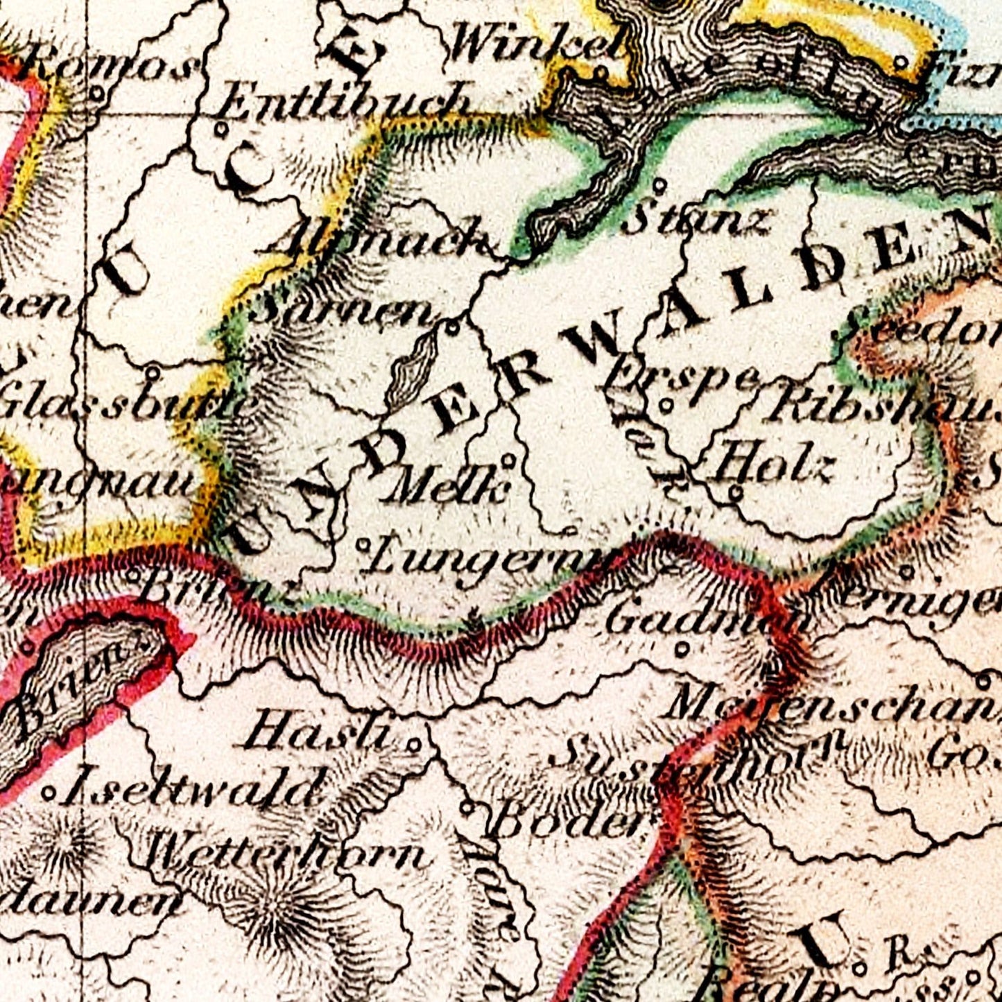 Vintage Map of Switzerland, 1832