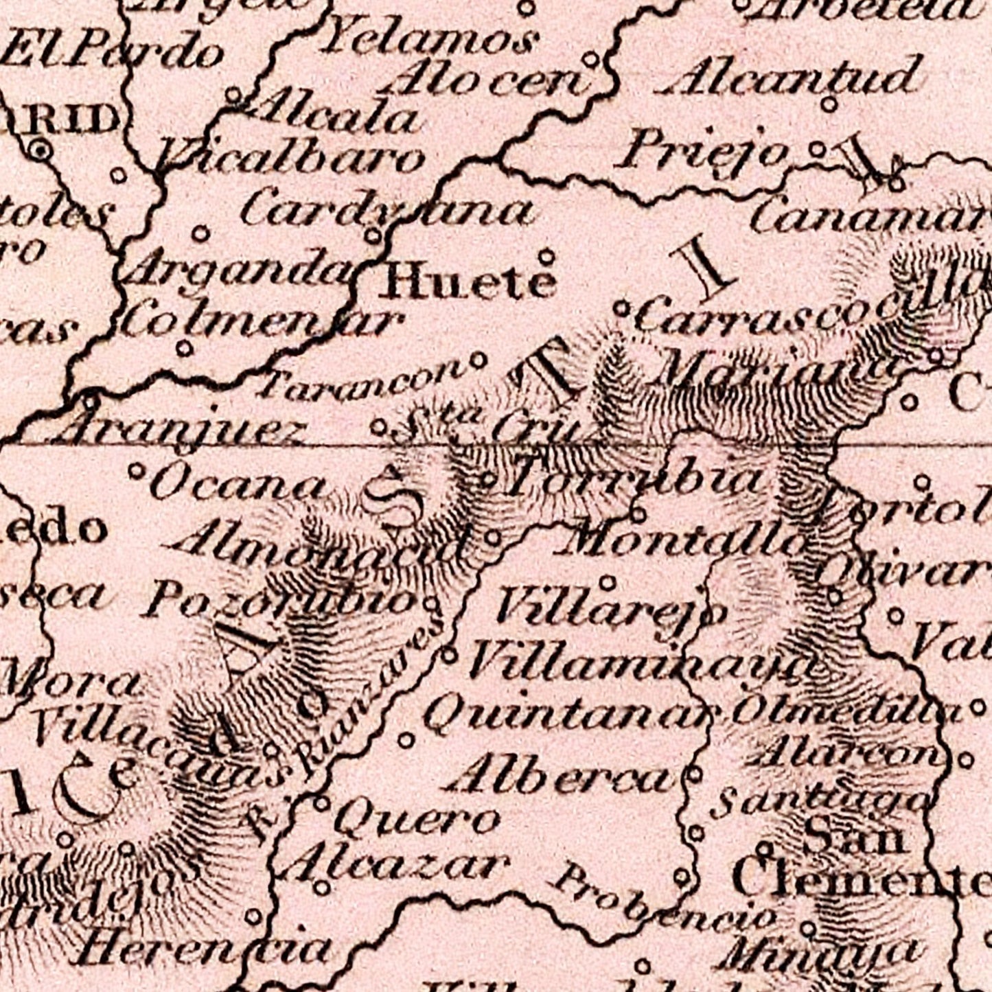 Vintage Map of Spain and Portugal, 1832