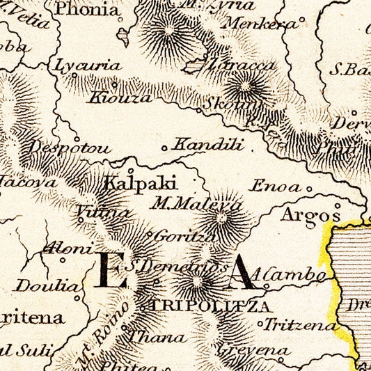 Vintage Map of Greece, 1832