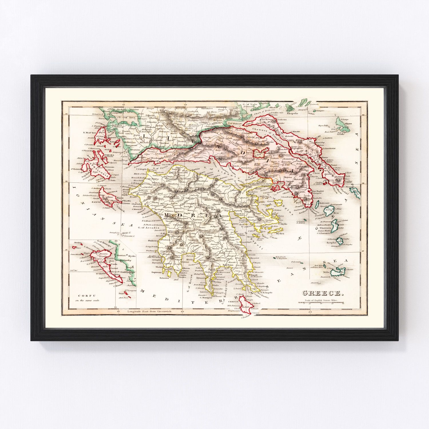 Vintage map of Greece, 1832