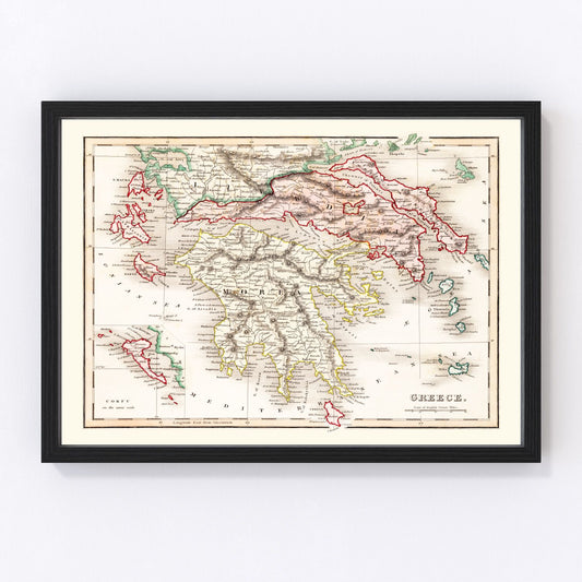 Vintage map of Greece, 1832
