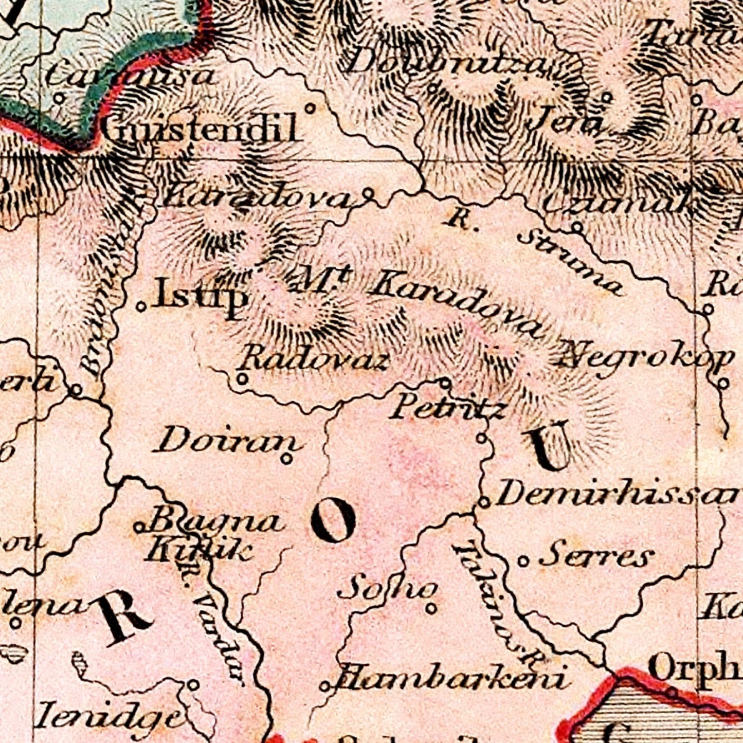Vintage Map of Turkey in Europe, 1832