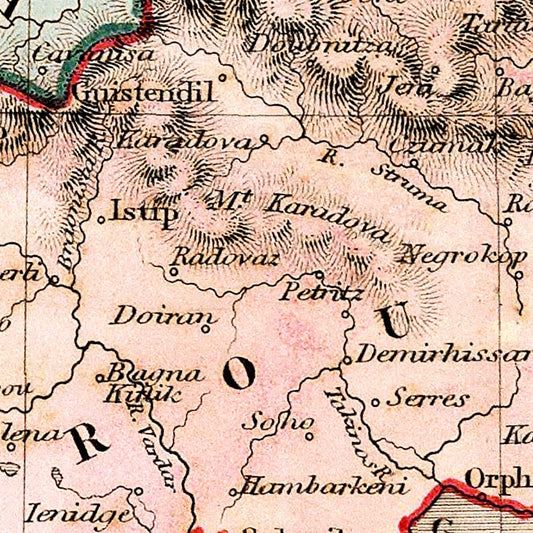 Vintage Map of Turkey in Europe, 1832