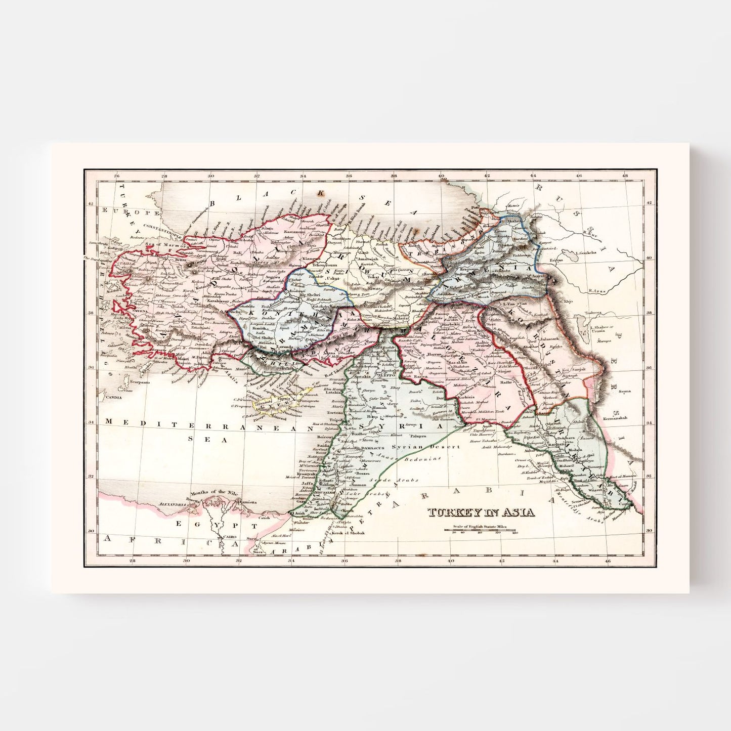 Vintage Map of Turkey in Asia, 1832
