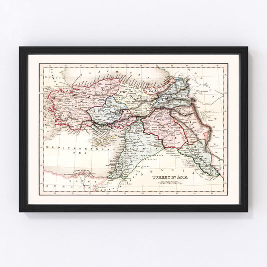 Vintage map of Turkey in Asia, 1832