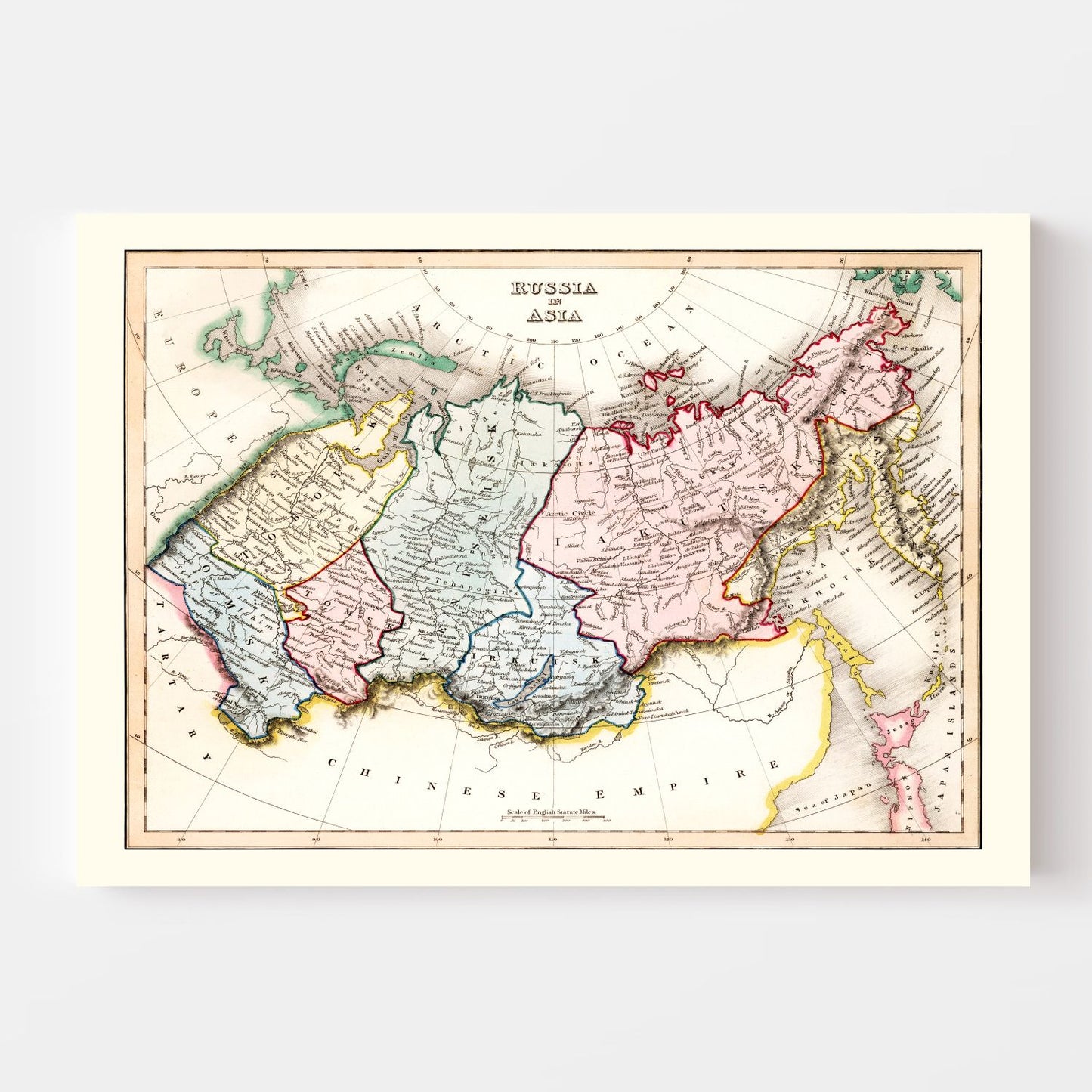Vintage Map of Russia in Asia, 1832