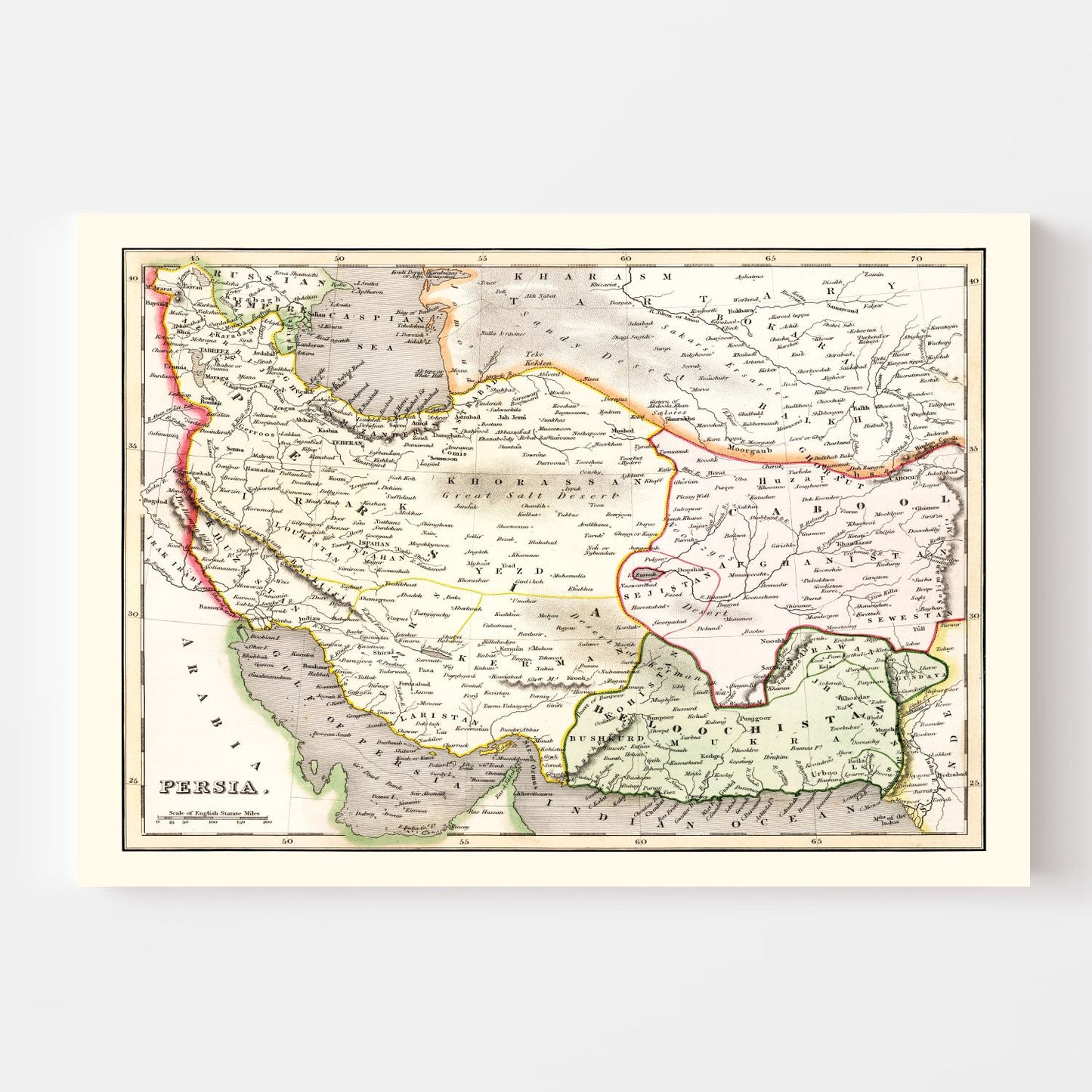 Vintage Map of Persia, 1832
