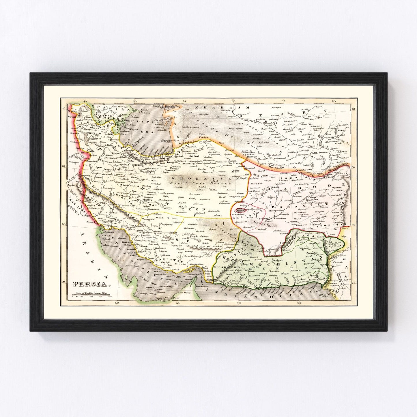 vintage map of Persia, 1832