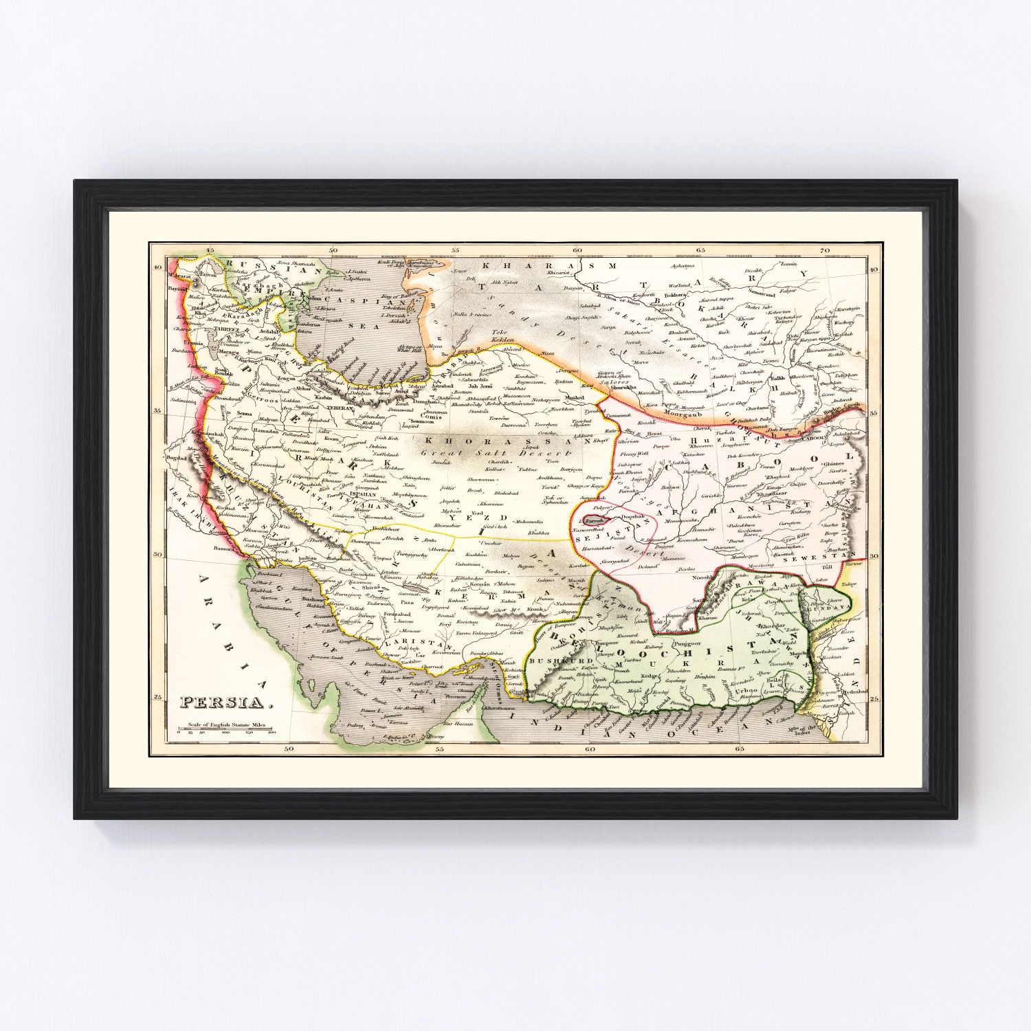 vintage map of Persia, 1832