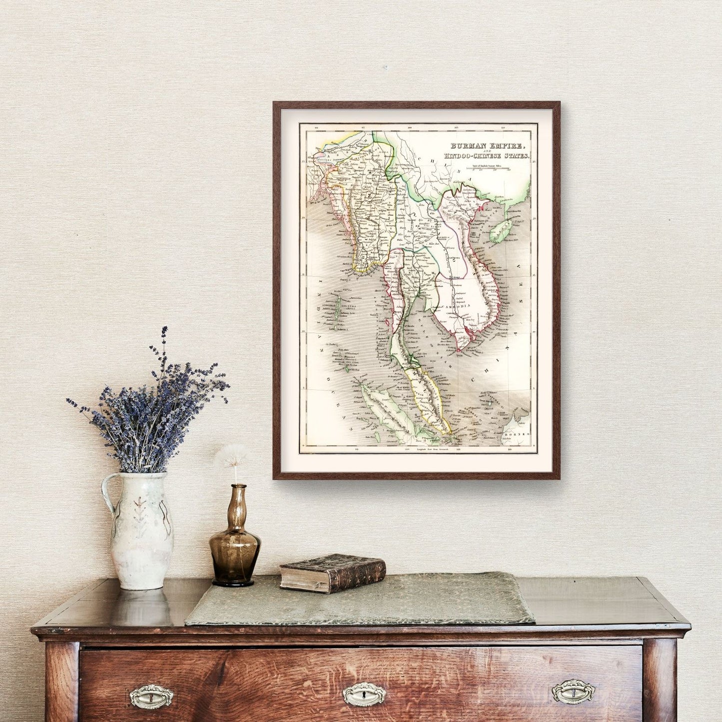 Vintage Map of the Burman Empire, 1832 | Wall Art