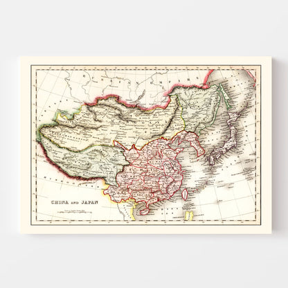 Vintage Map of China and Japan, 1832