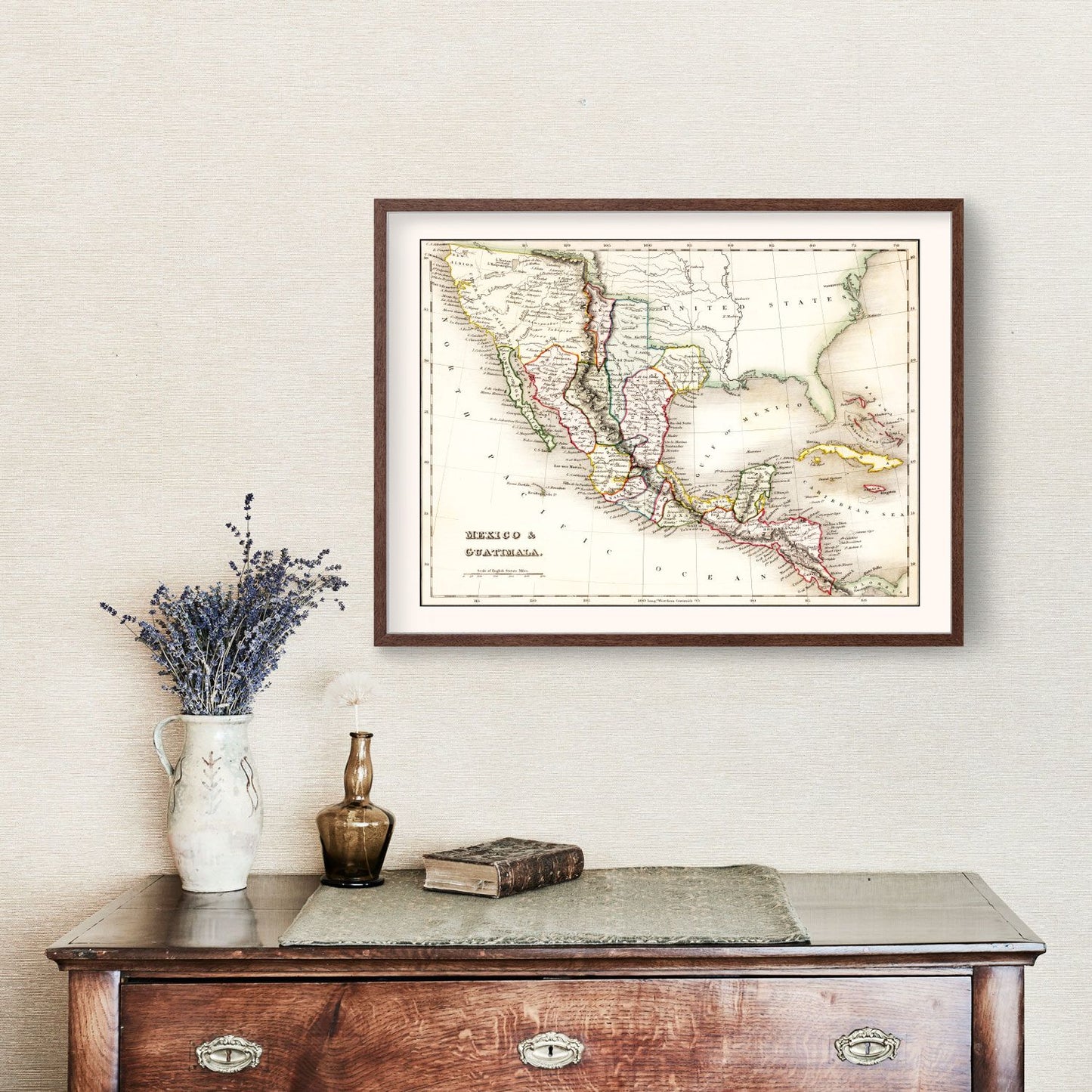 Vintage Map of Mexico & Guatemala, 1832