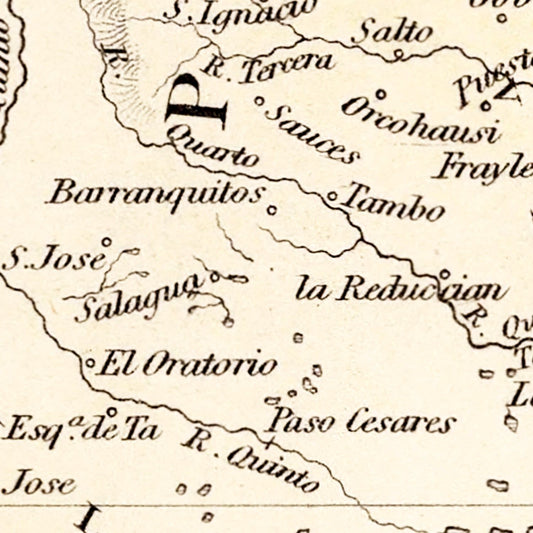Vintage Map of Chile and La Plata, 1832