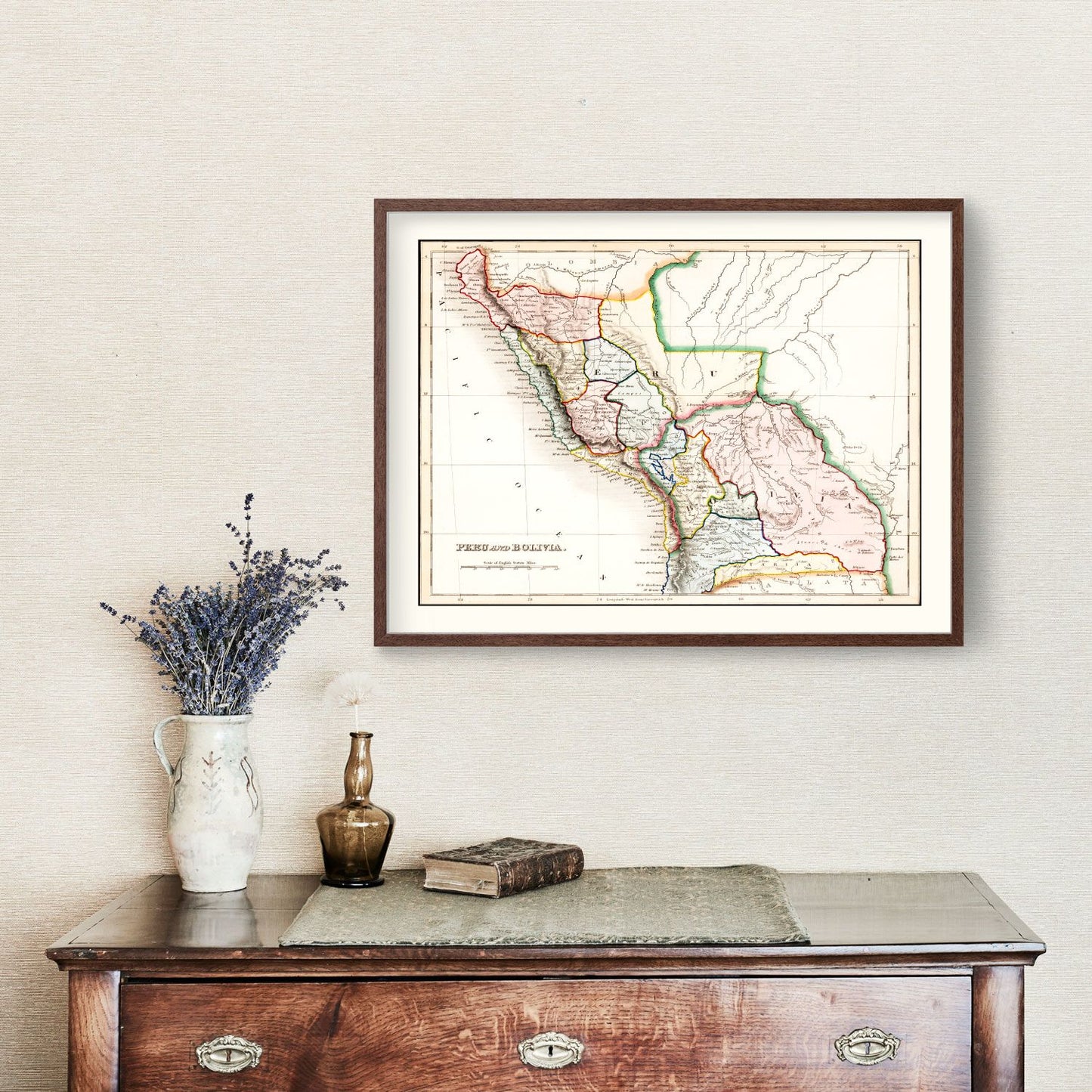 Vintage Map of Peru and Bolivia, 1832