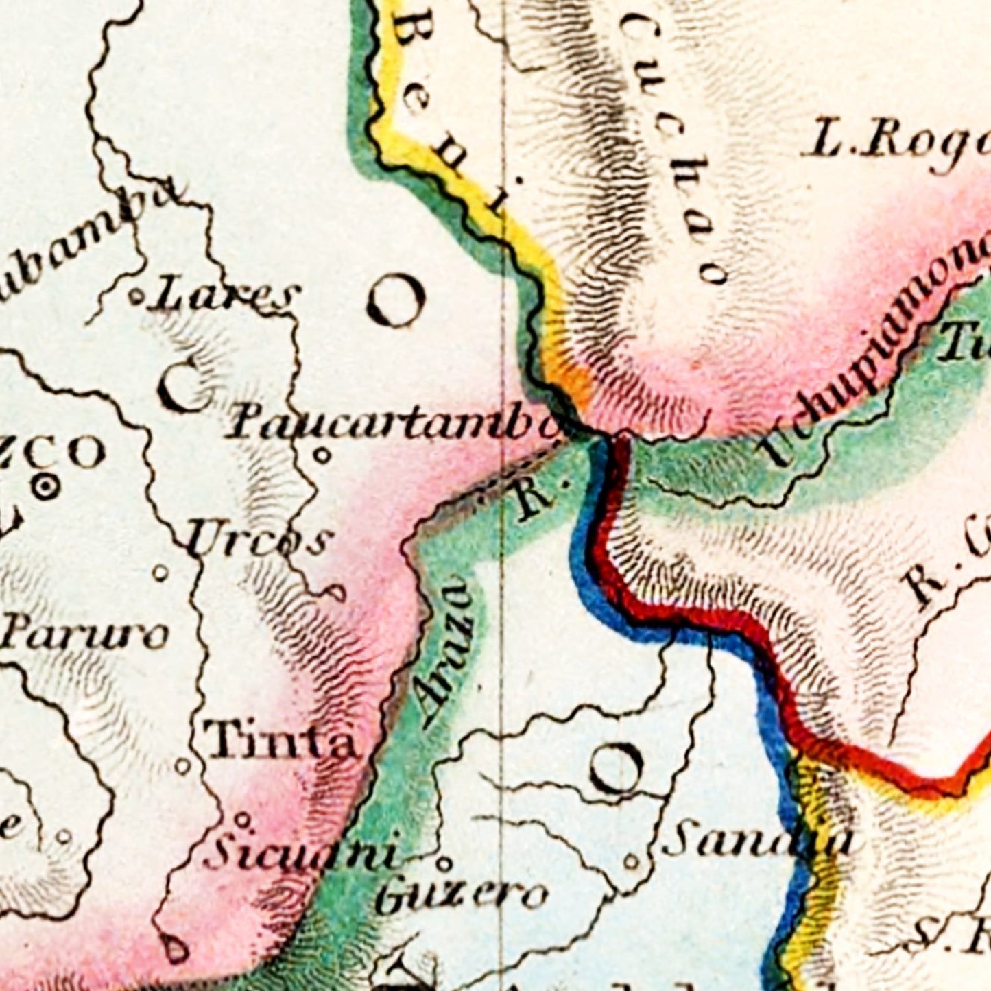 Vintage Map of Peru and Bolivia, 1832