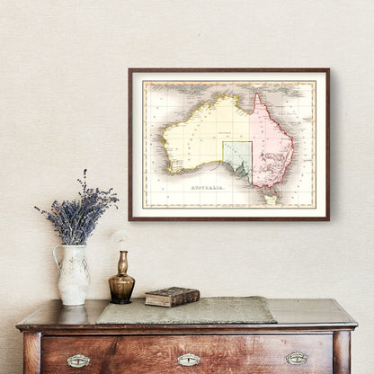 Vintage Map of Australia, 1832