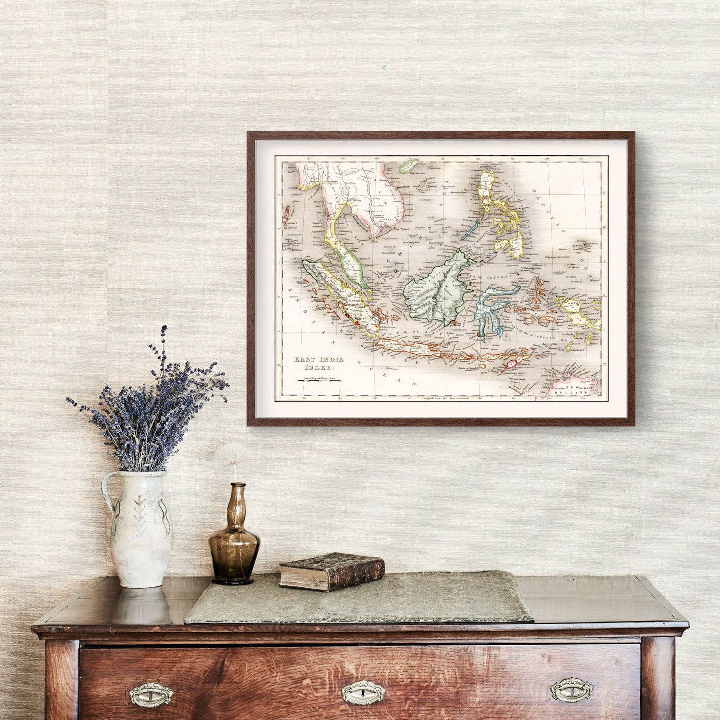 Vintage Map of Indonesia, Malaysia & Philippines, 1832