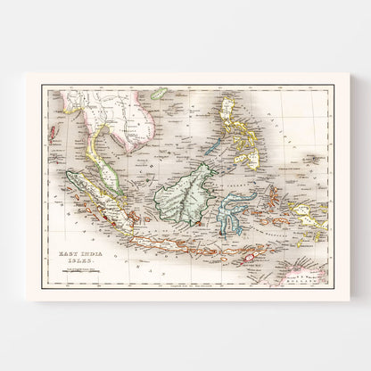 Vintage Map of Indonesia, Malaysia & Philippines, 1832