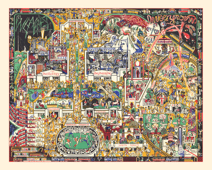 Vintage Pictorial Map of London's Underground, 1924