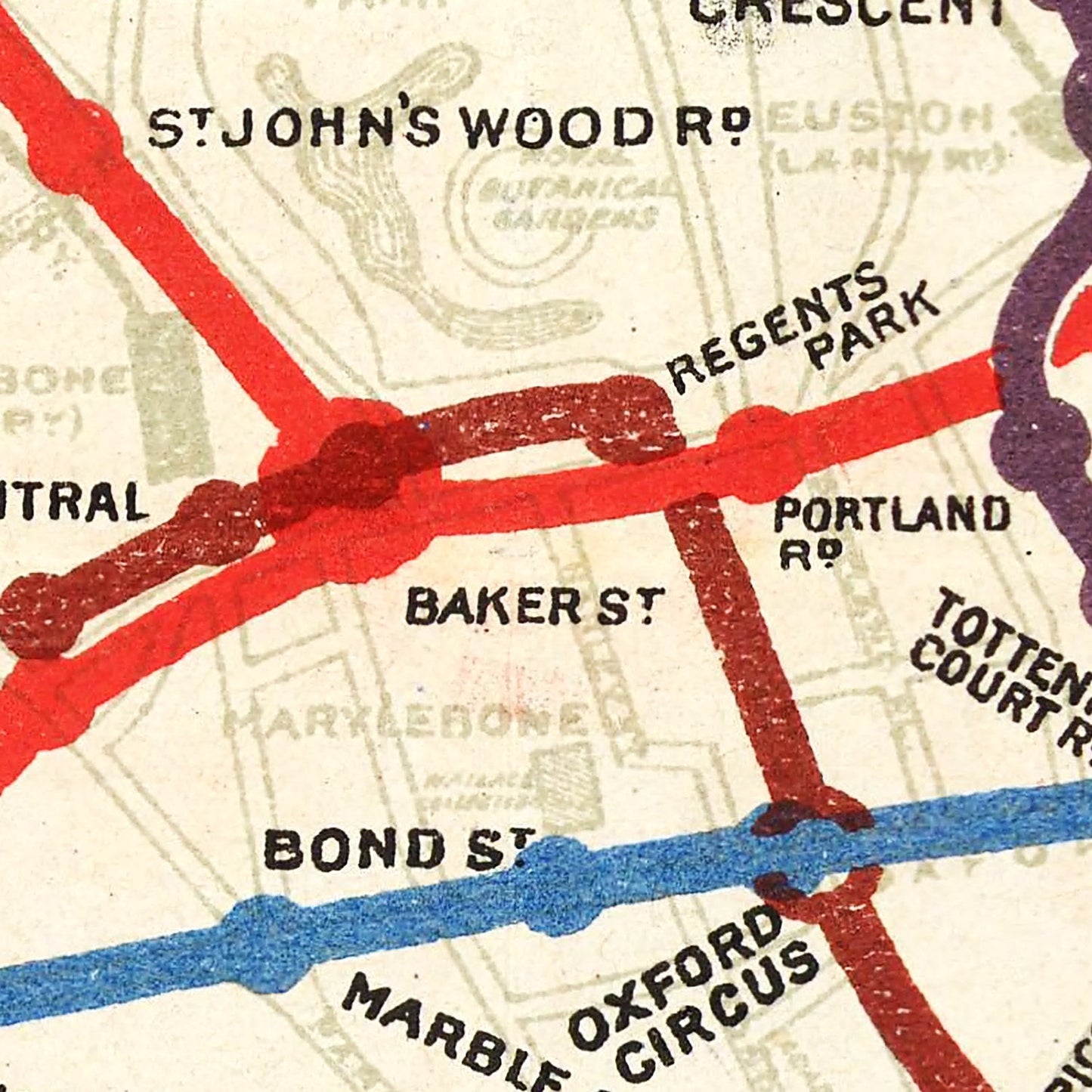 Vintage Map of the London Underground Railways, 1908