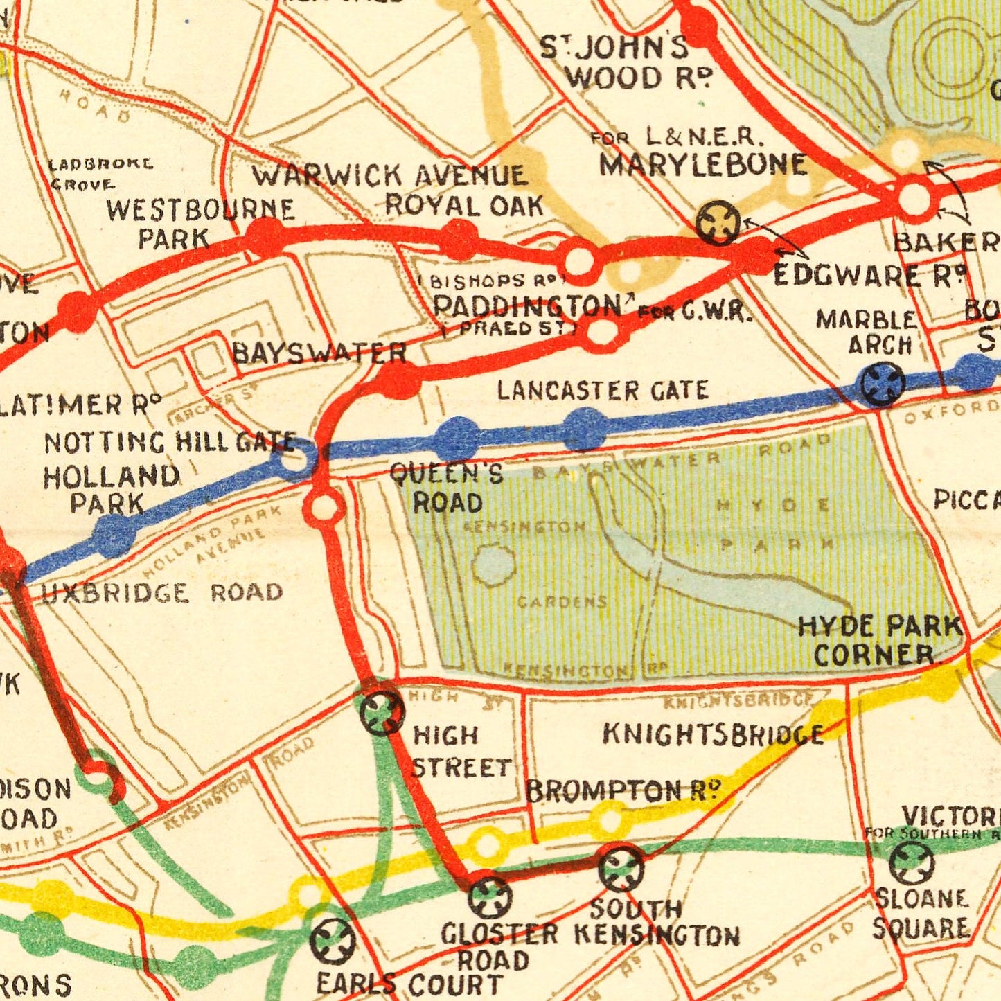 Vintage Map of London, England, 1922