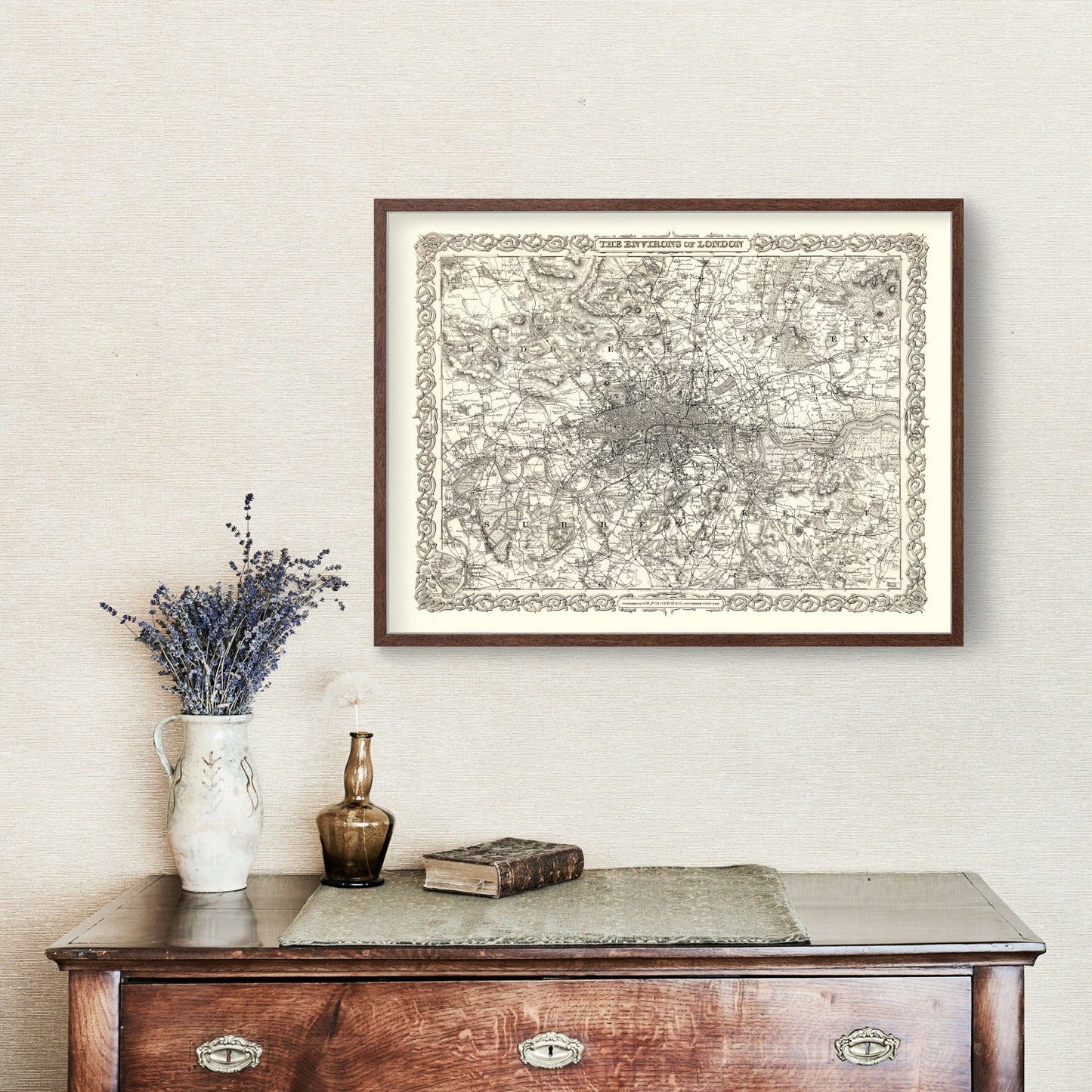 Vintage Map of London, England, 1886