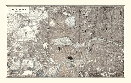 Vintage Map of London, England 1893