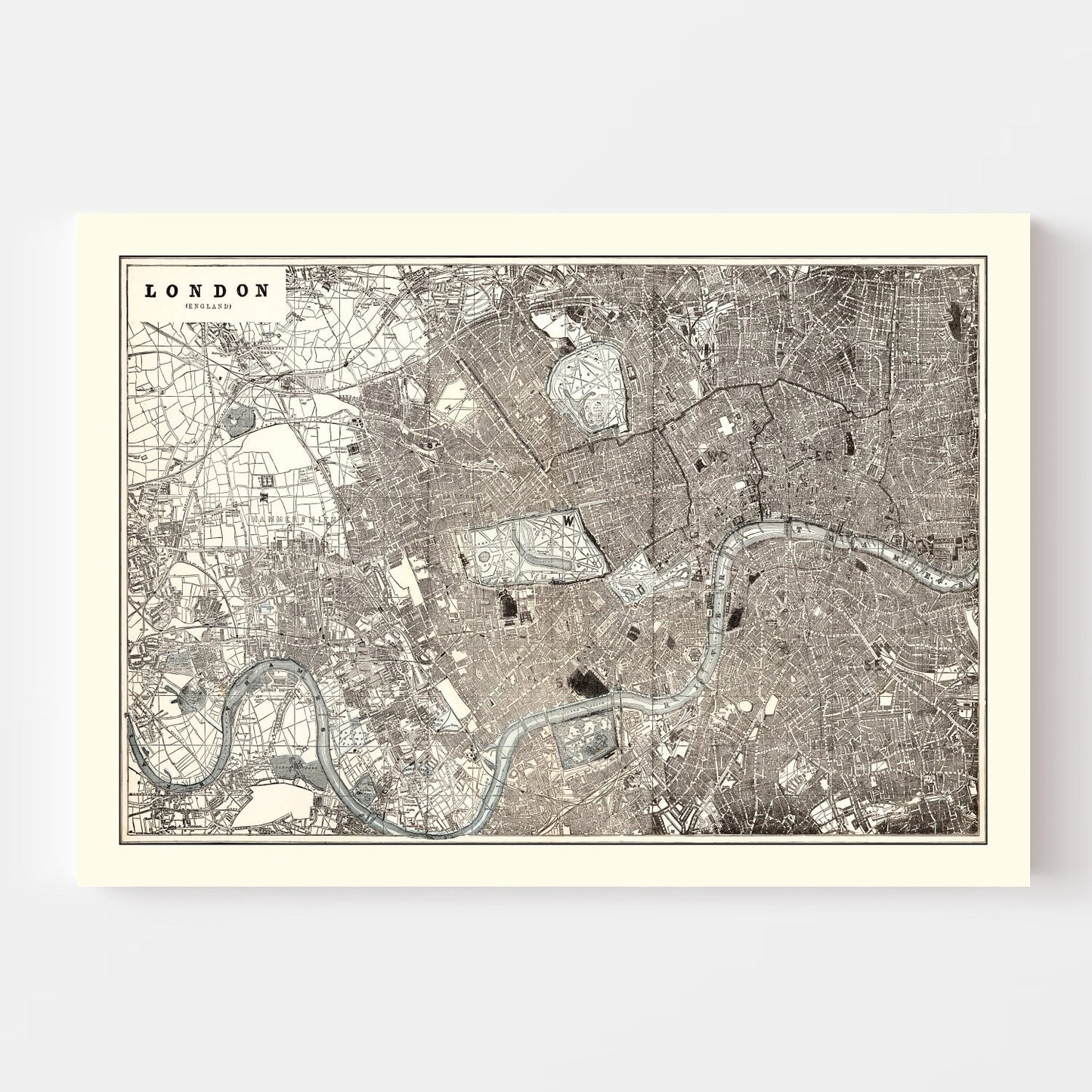 Vintage Map of London, England, 1893