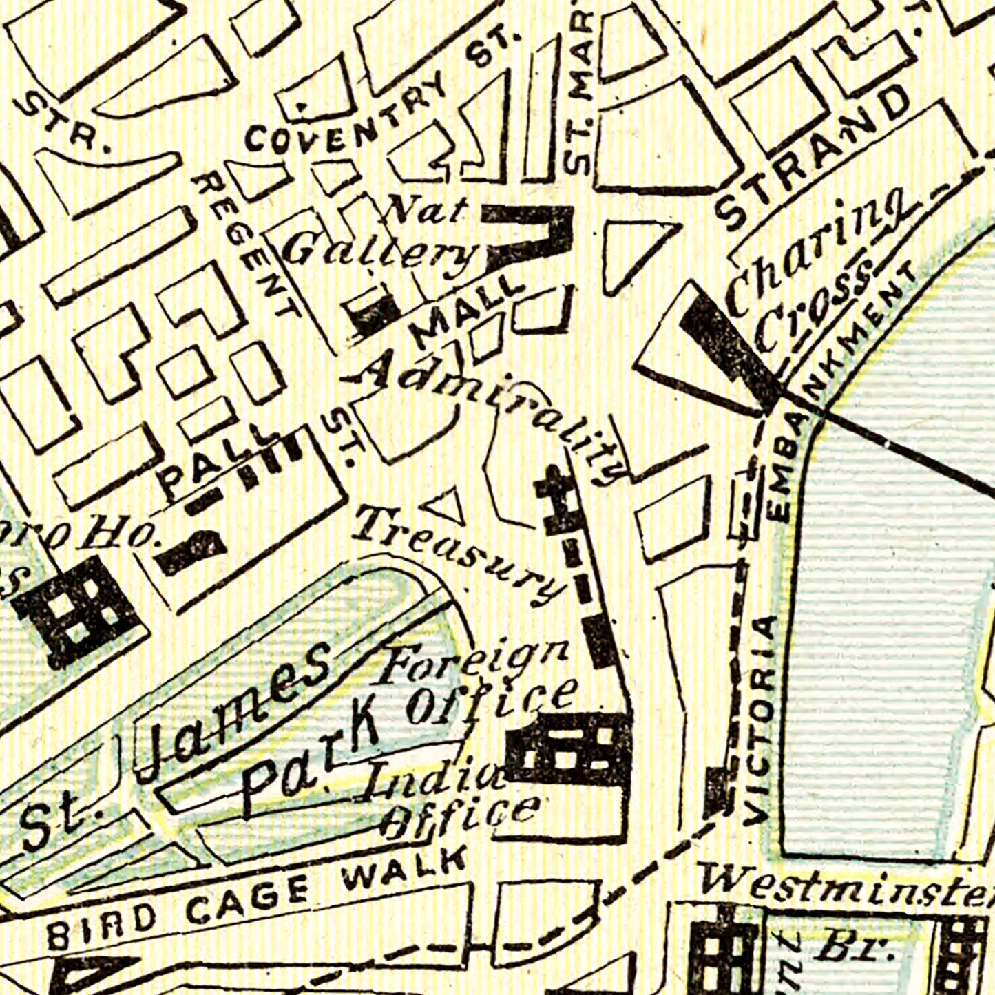 Vintage Map of London, England, 1901